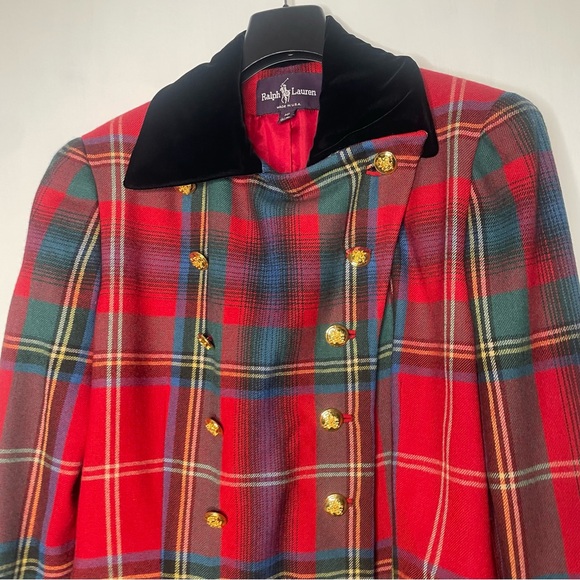 Ralph Lauren vintage 80s rare Tartan blazer size 10 - Picture 13 of 16